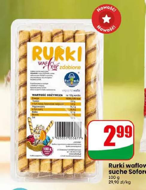 Rurki waflowe suche Soforek