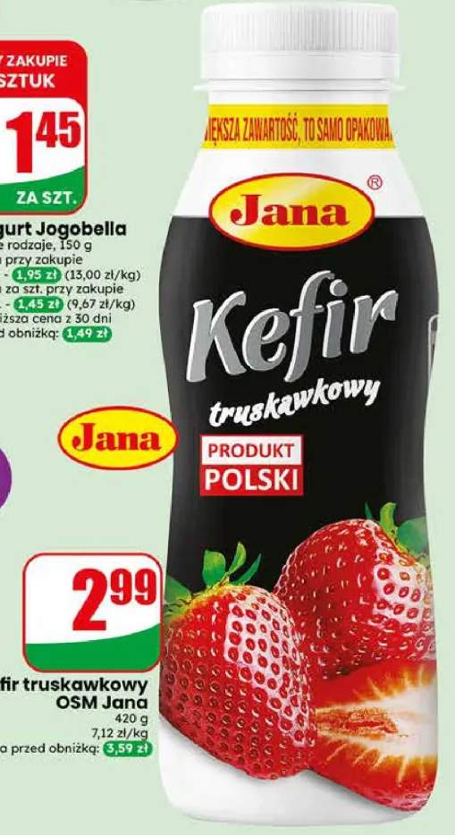 Kefir truskawkowy Jana