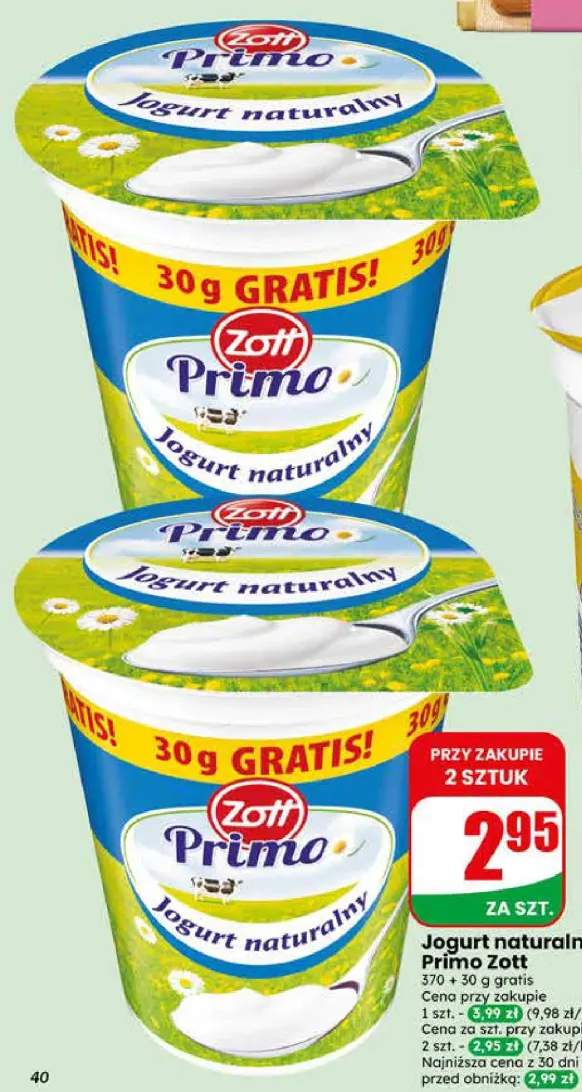 Jogurt naturalny Zott Primo