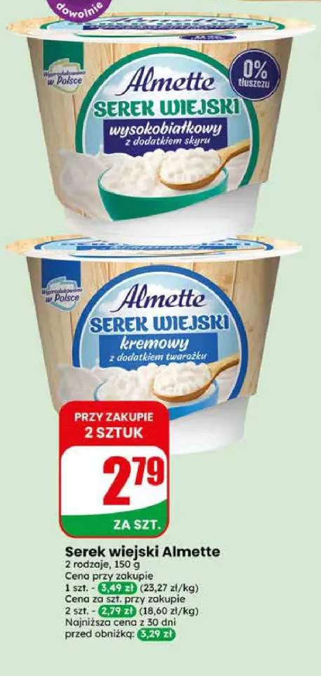 Serek wiejski Almette kremowy z dodatkiem twarożku