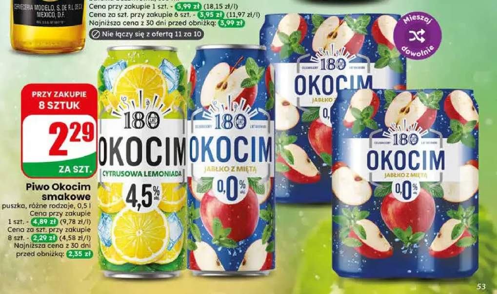 Piwo bezalkoholowe Okocim Jabłko z Miętą 0,0%