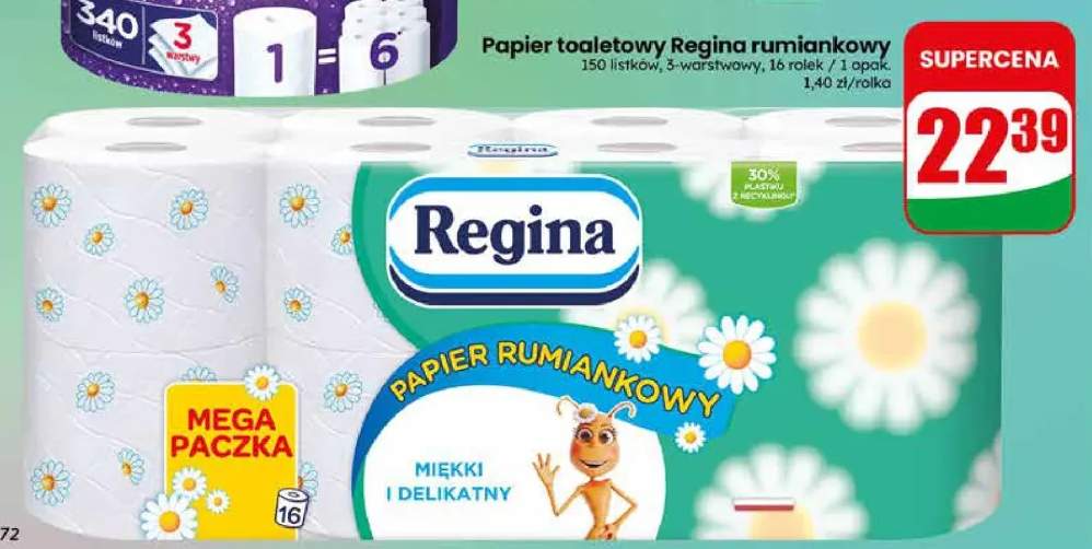 Papier toaletowy Regina rumiankowy MEGA PACZKA 16-pak