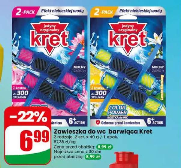 Zawieszka do WC barwiąca Kret Lemon Harmony 2-pak 40 g