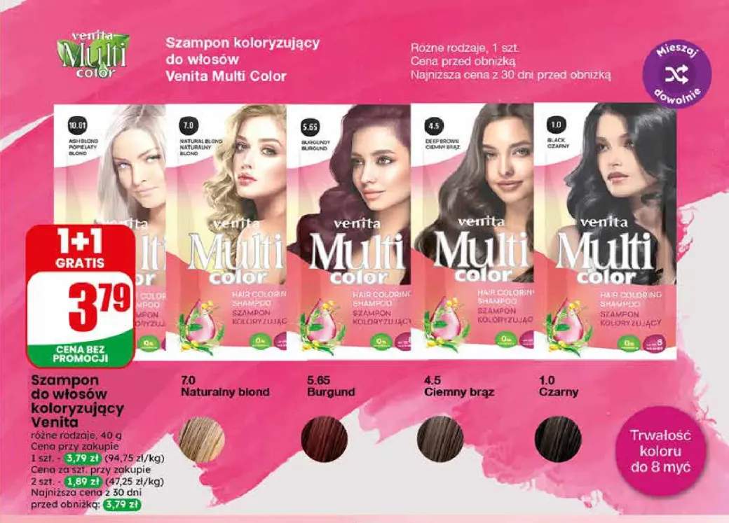 Szampon koloryzujący do włosów Venita Multi Color 7.0 Naturalny blond