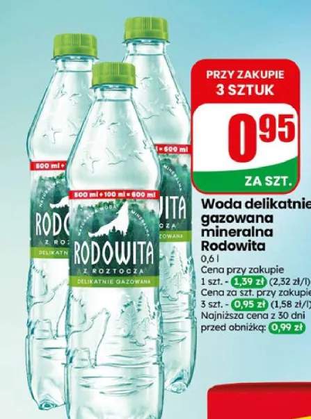 Woda mineralna delikatnie gazowana Rodowita