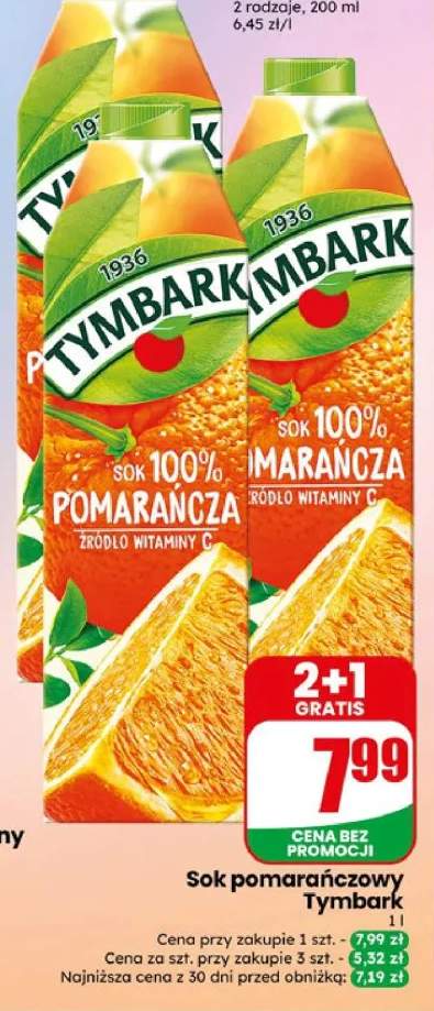 Sok 100% pomarańczowy Tymbark