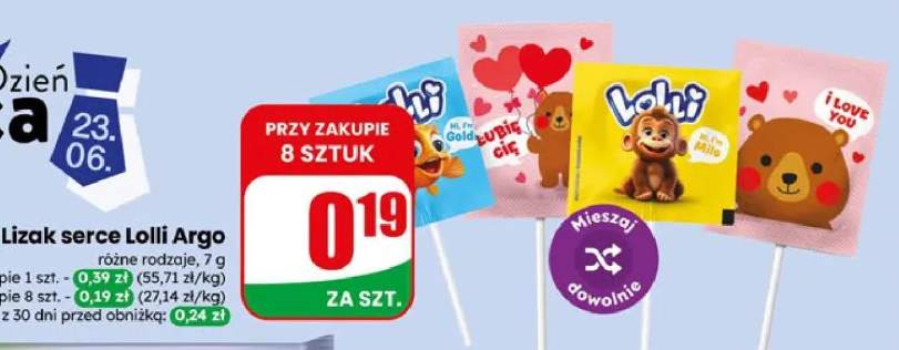 Lizak serce Lolli Argo