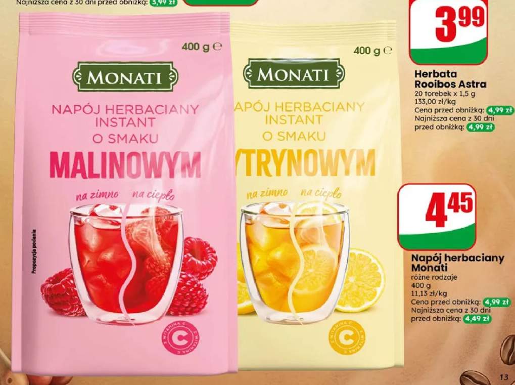 Napój herbaciany instant o smaku malinowym Monati