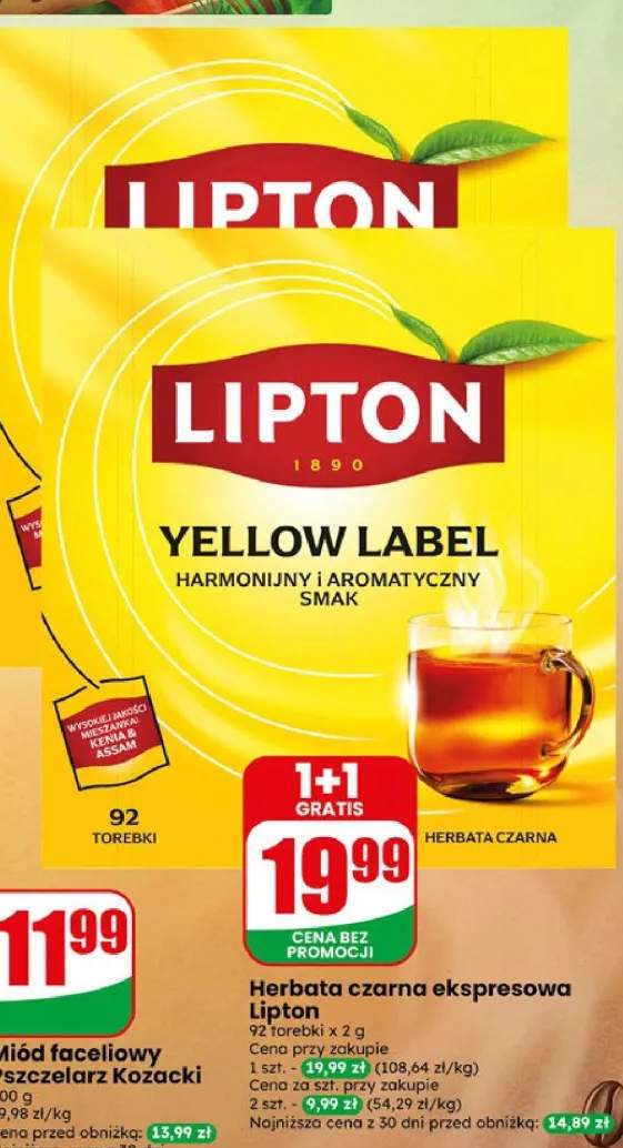 Herbata czarna ekspresowa Lipton Yellow Label