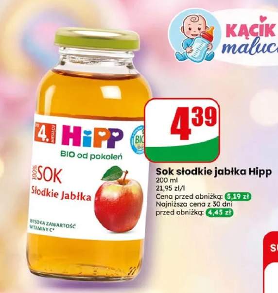 Sok słodkie jabłka Hipp BIO