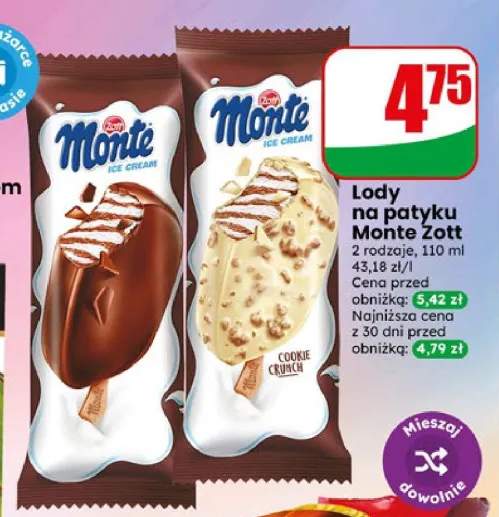 Lody na patyku Monte Zott Cookie Crunch