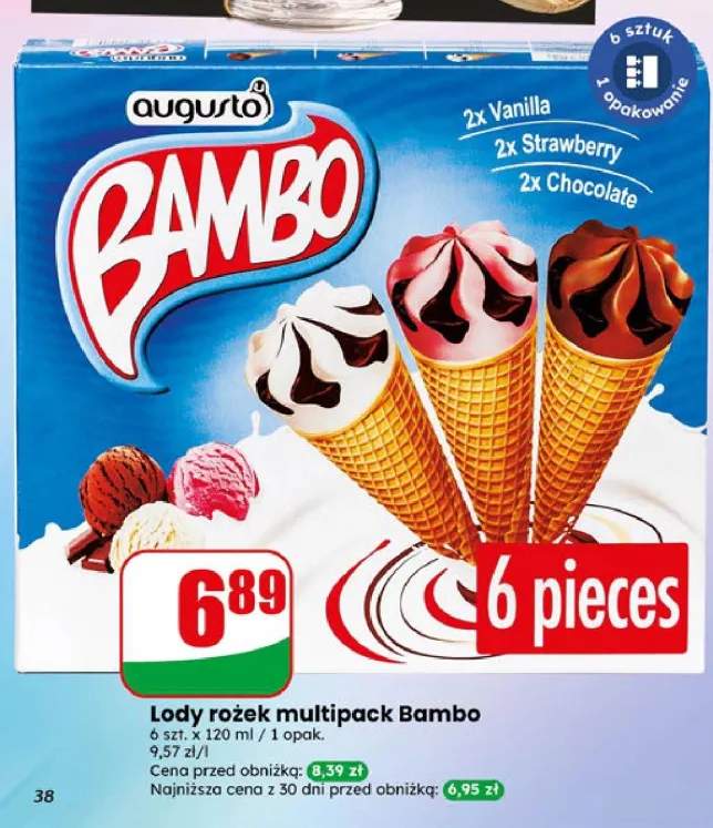 Lody rożek multipack Bambo