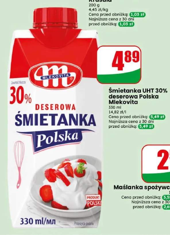 Śmietanka UHT 30% deserowa Polska Mlekovita