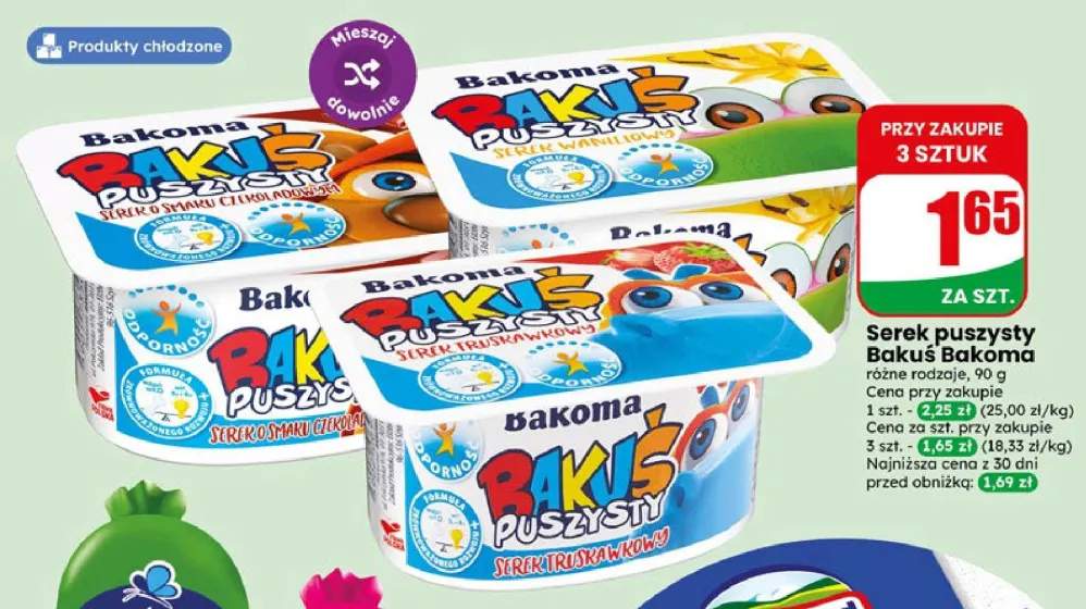 Serek puszysty Bakuś Bakoma o smaku waniliowym