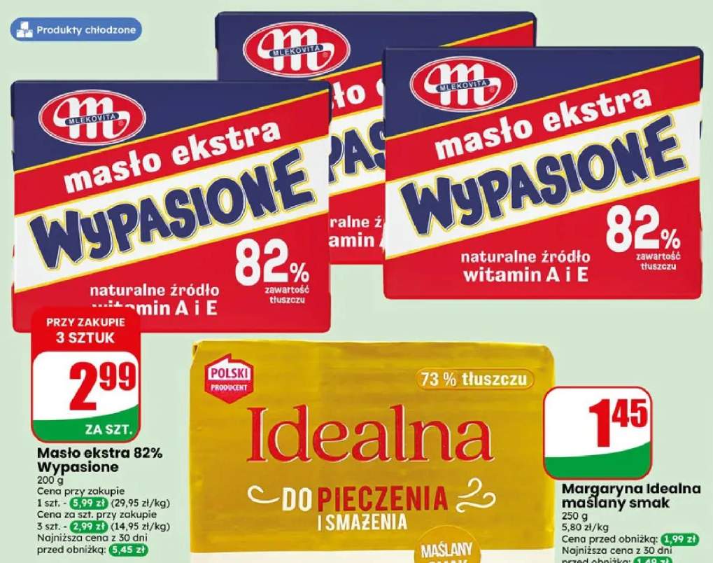 Masło ekstra 82% Wypasione Mlekovita