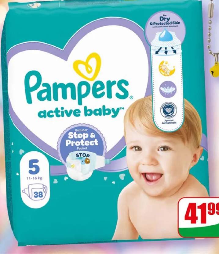 Pieluchy Active Baby Pampers 5