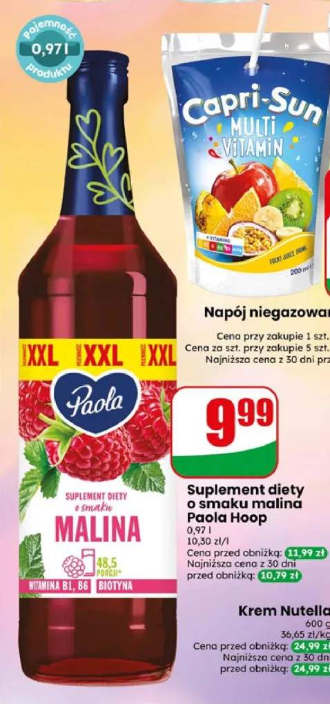 Suplement diety o smaku malina Paola