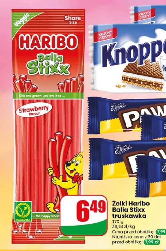 Żelki Haribo Balla Stixx truskawka