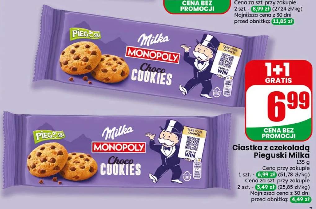 Ciastka z czekoladą Pieguski Milka