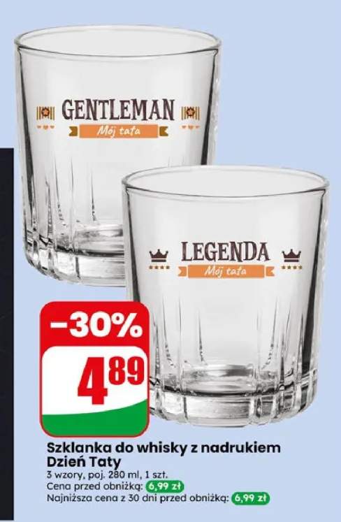 Szklanka do whisky z nadrukiem Dzień Taty 280 ml