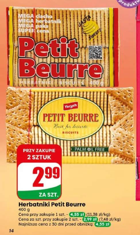 Herbatniki Petit Beurre Jasta +1 wariant