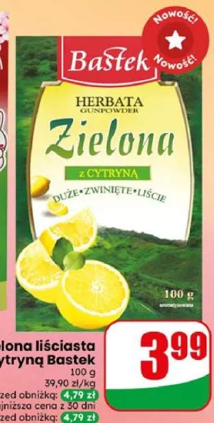Herbata zielona liściasta z cytryną Bastek