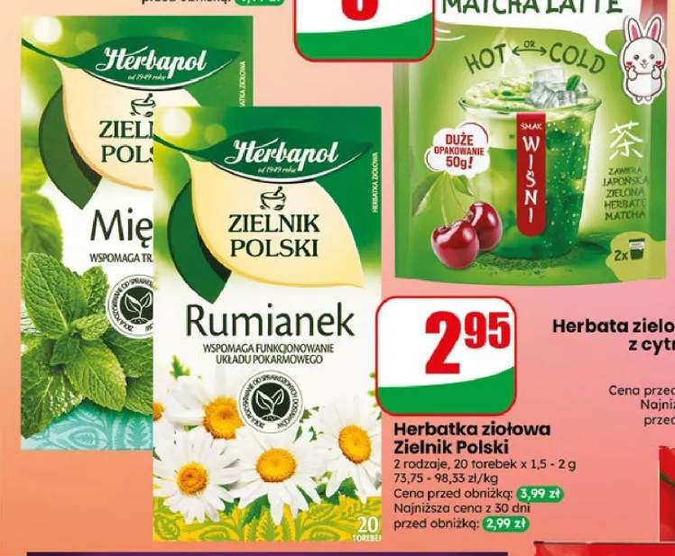 Herbatka ziołowa Zielnik Polski Mięta Herbapol +1 wariant