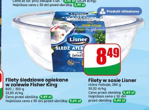 Filety śledziowe w sosie śmietanowym Lisner