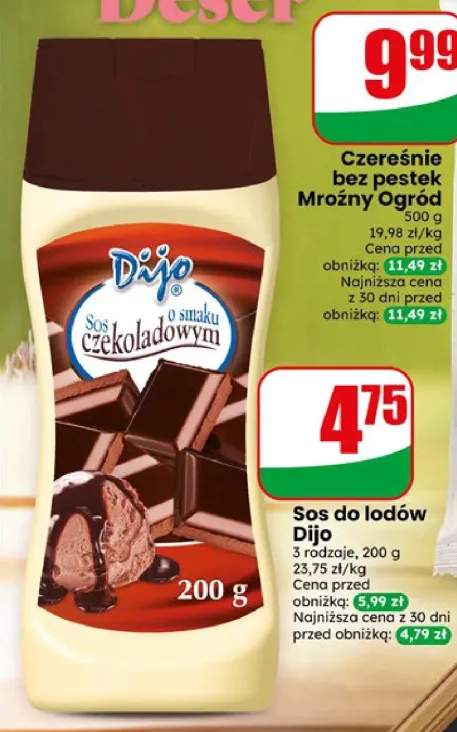 Sos do lodów o smaku czekoladowym Dijo