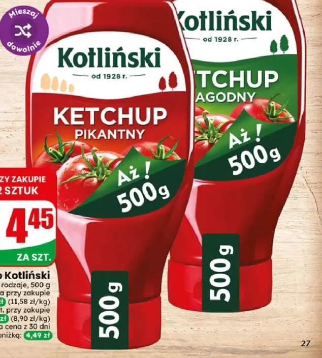 Ketchup Kotliński Pikantny +1 wariant