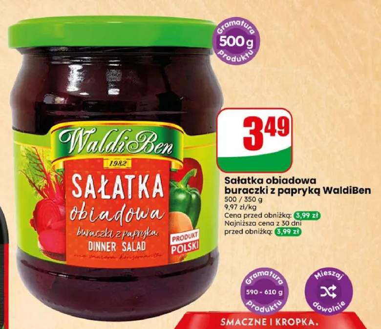Sałatka obiadowa buraczki z papryką WaldiBen