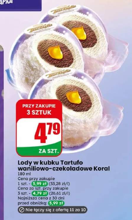 Lody w kubku Tartufo waniliowo-czekoladowe Koral