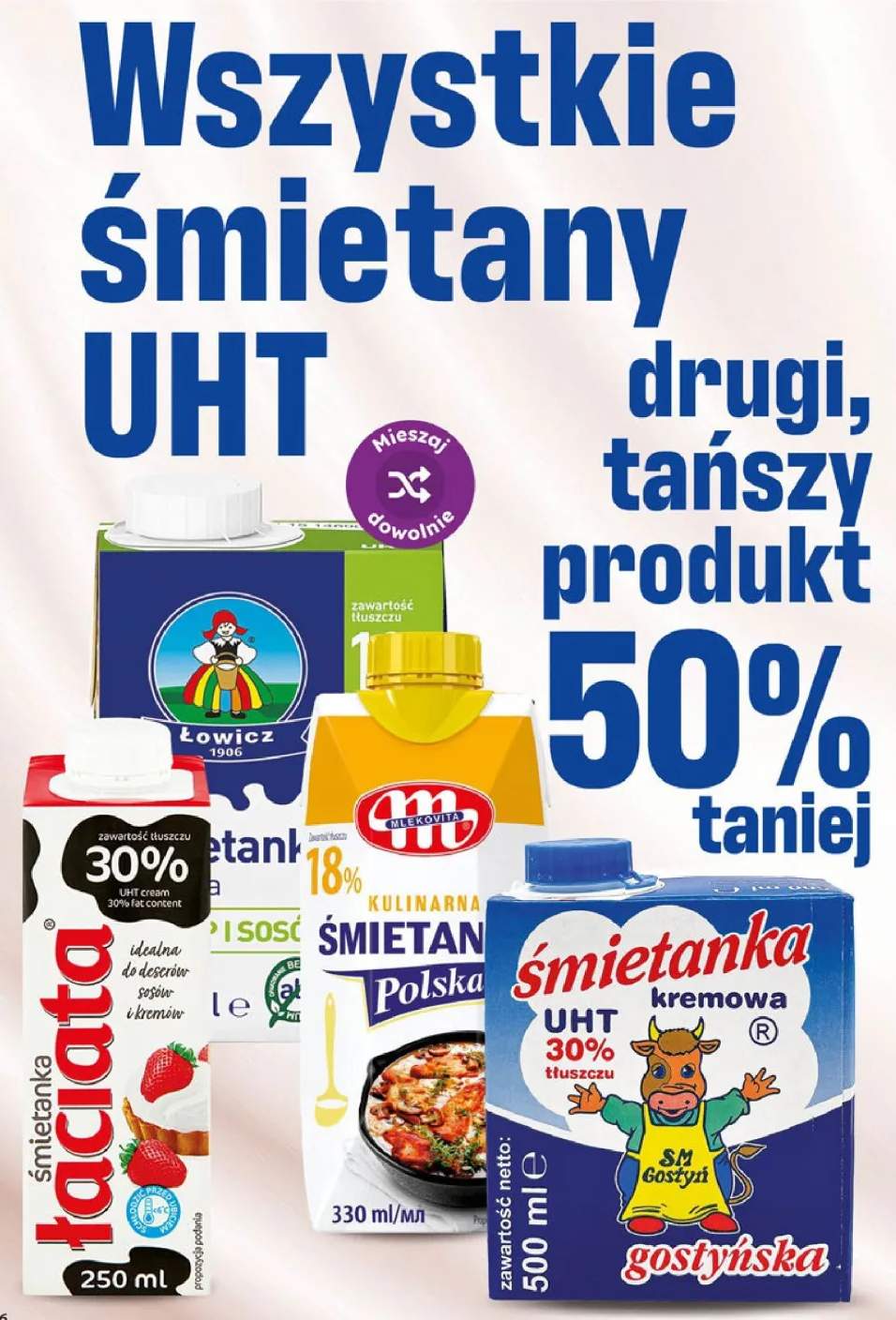 Śmietanka Łowicz UHT 12% +3 warianty