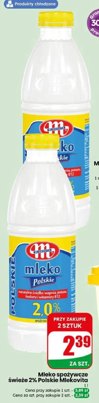 Mleko spożywcze świeże 2% Polskie Mlekovita