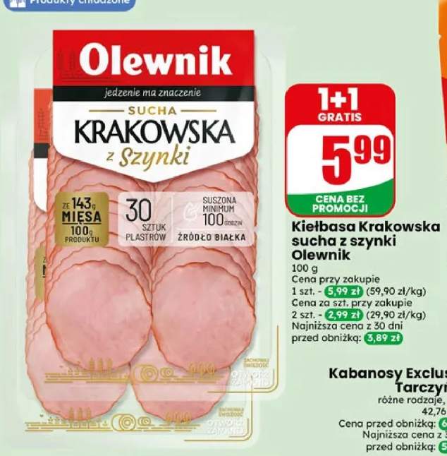 Kiełbasa Krakowska sucha z szynki Olewnik