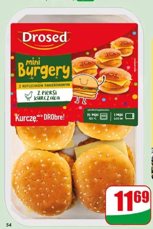 Burgery mini z piersi kurczaka Drosed