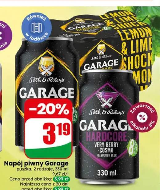 Napój piwny Garage Lemon & Lime Shock +1 wariant