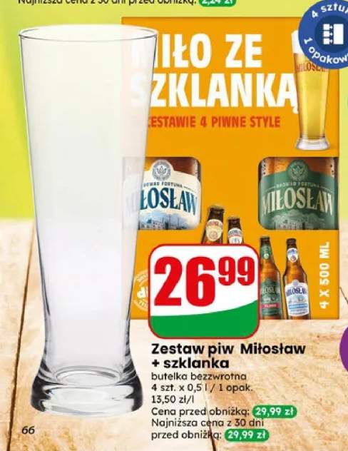 Zestaw piw Miłosław ze szklanką