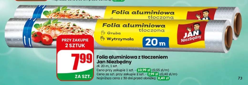 Folia aluminiowa z tłoczeniem Jan Niezbędny
