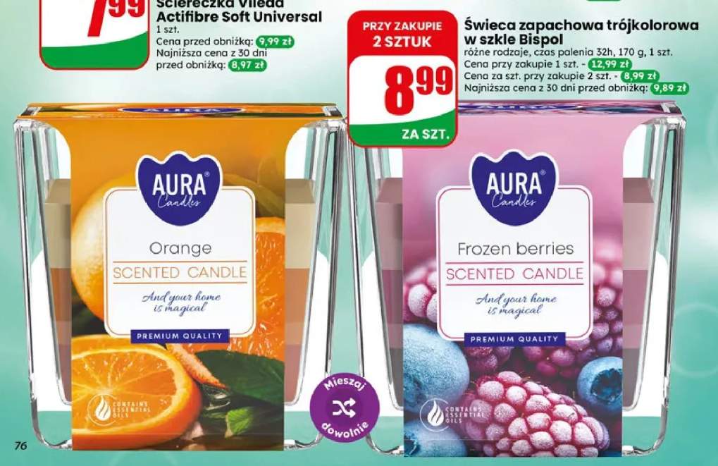 Świeca zapachowa trójkolorowa w szkle Aura Orange +1 wariant