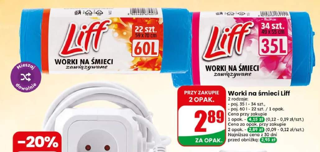 Worki na śmieci Liff 35 l +1 wariant