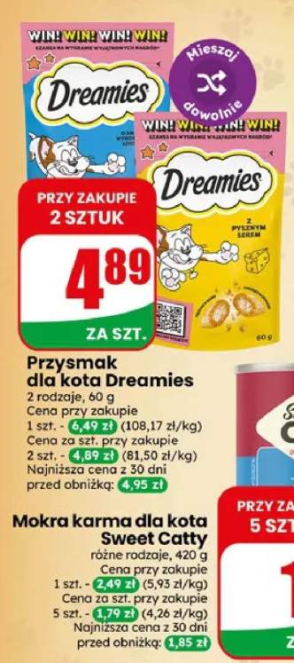 Przysmak dla kota Dreamies z serem +1 wariant