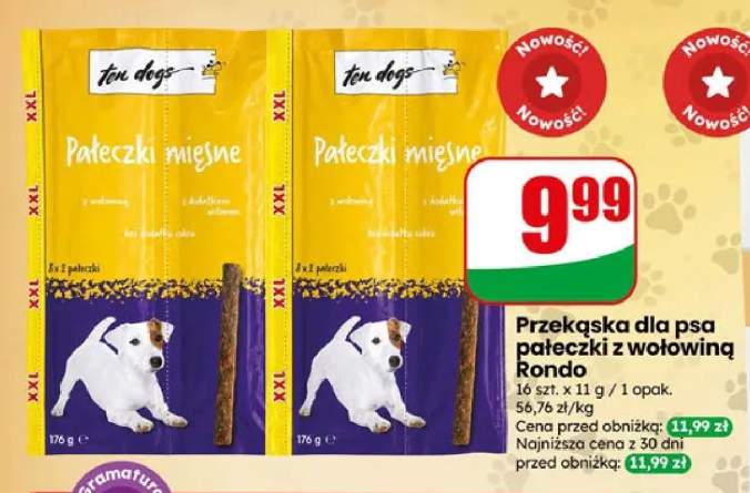 Przekąska dla psa pałeczki z wołowiną Rondo Ten Dogs