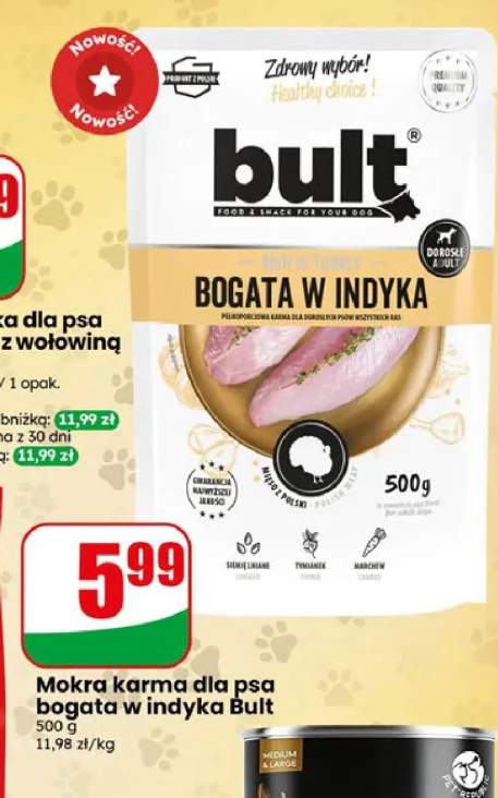 Mokra karma dla psa bogata w indyka Bult