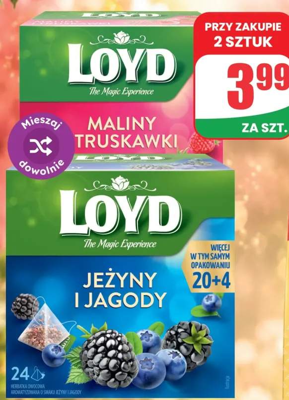 Herbatka owocowa Loyd Jeżyny i Jagody +1 wariant