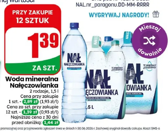 Woda mineralna niegazowana Nałęczowianka +1 wariant