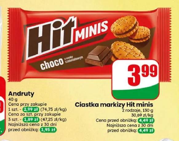 Ciastka markizy Hit minis choco +1 wariant