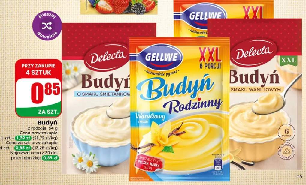 Budyń Delecta +1 wariant