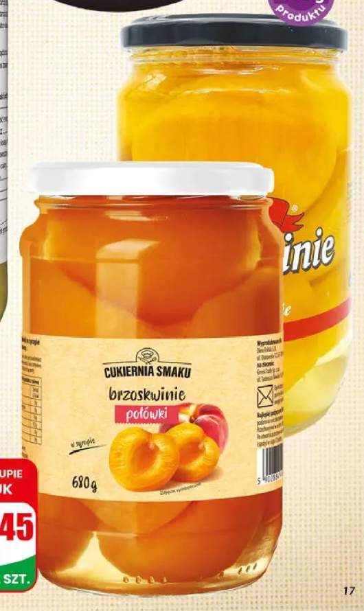 Brzoskwinie w syropie połówki Cukiernia Smaku