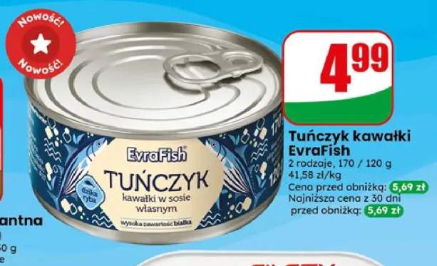 Tuńczyk kawałki w sosie własnym EvraFish +1 wariant